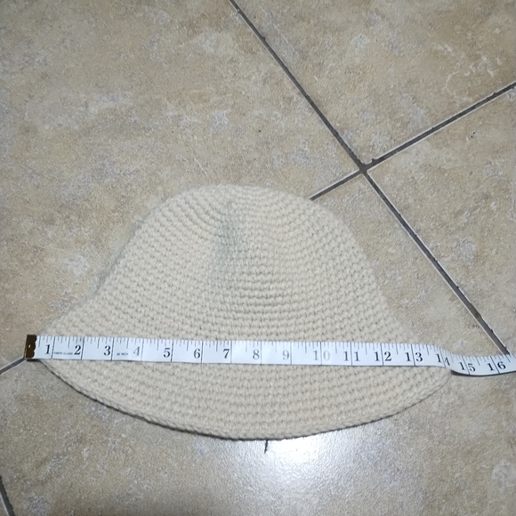 Vintage Women's Cream Knit Bucket Hat O/S - Picture 4 of 5